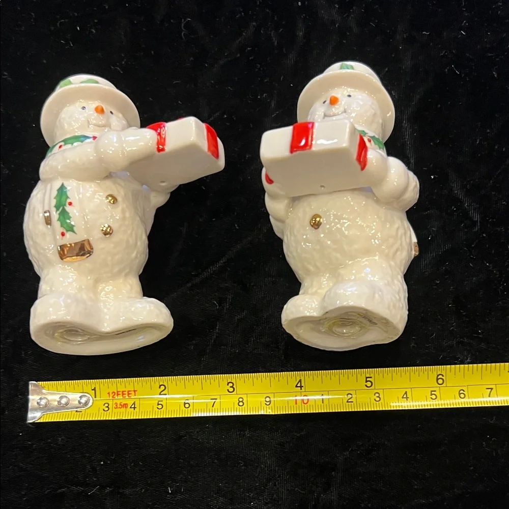 Lenox Happy Holly Days Snowmen Salt & Pepper Shakers